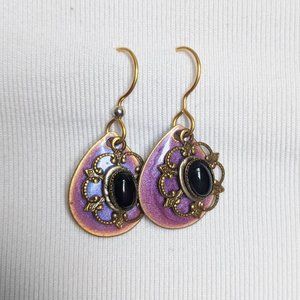 Delicate sparkly layered purple earrings 🌈